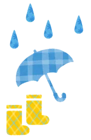 雨と長靴　季節のイラスト