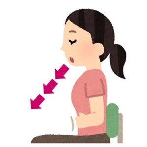 ハフィングによる痰の出し方のイラスト