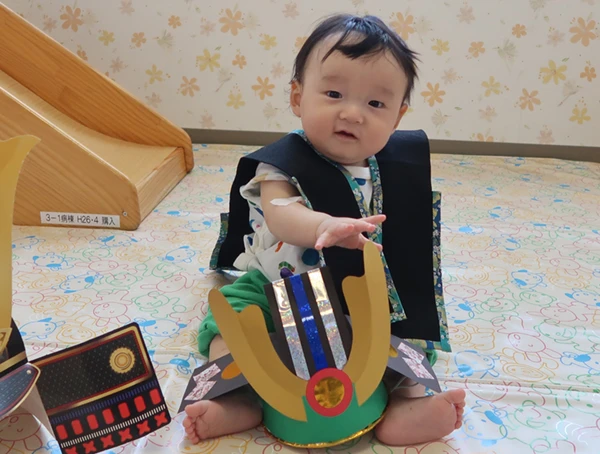 兜、陣羽織で記念撮影♪