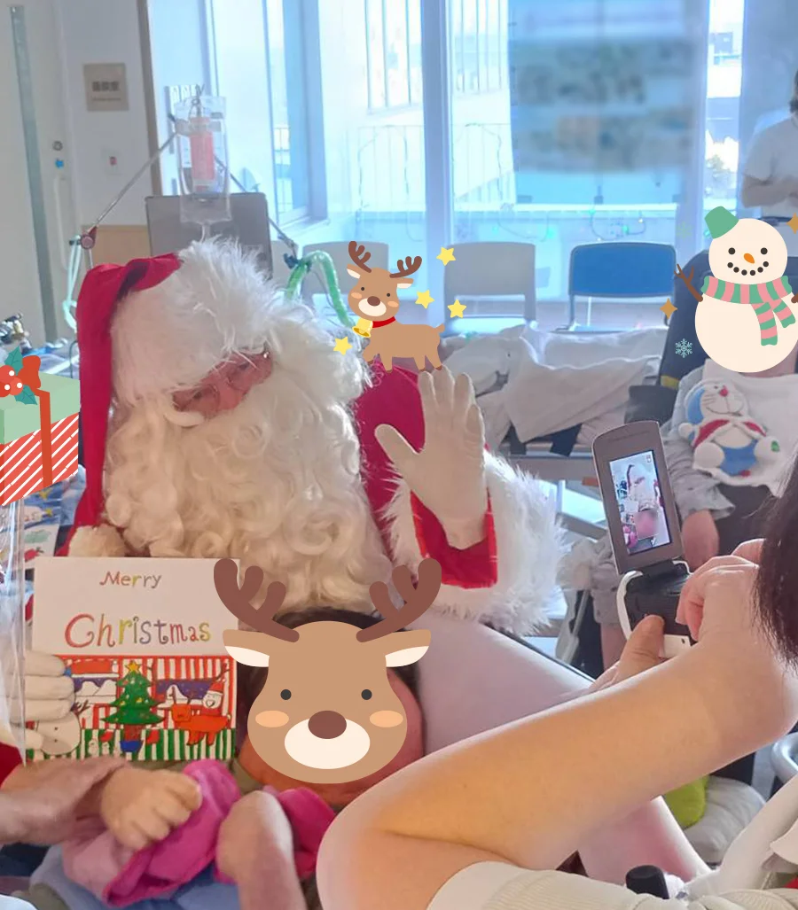 サンタさんと記念写真