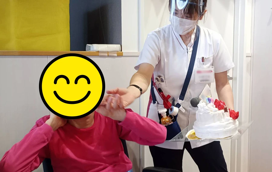 ハッピーバースデーの歌でお祝い