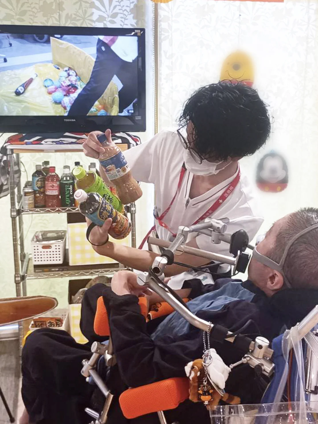 チャレンジエリアで楽しんだ後は、冷たいドリンクで休憩。
